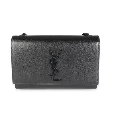 Saint Laurent Black Grain De Poudre Leather Small Kate Crossbody