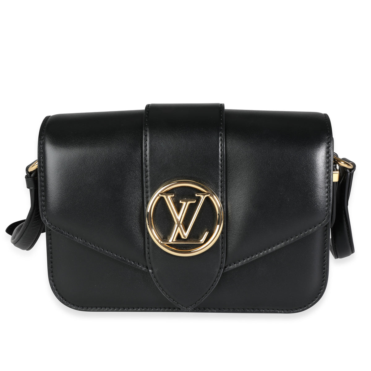 Louis Vuitton Black Smooth Calfskin LV Pont 9