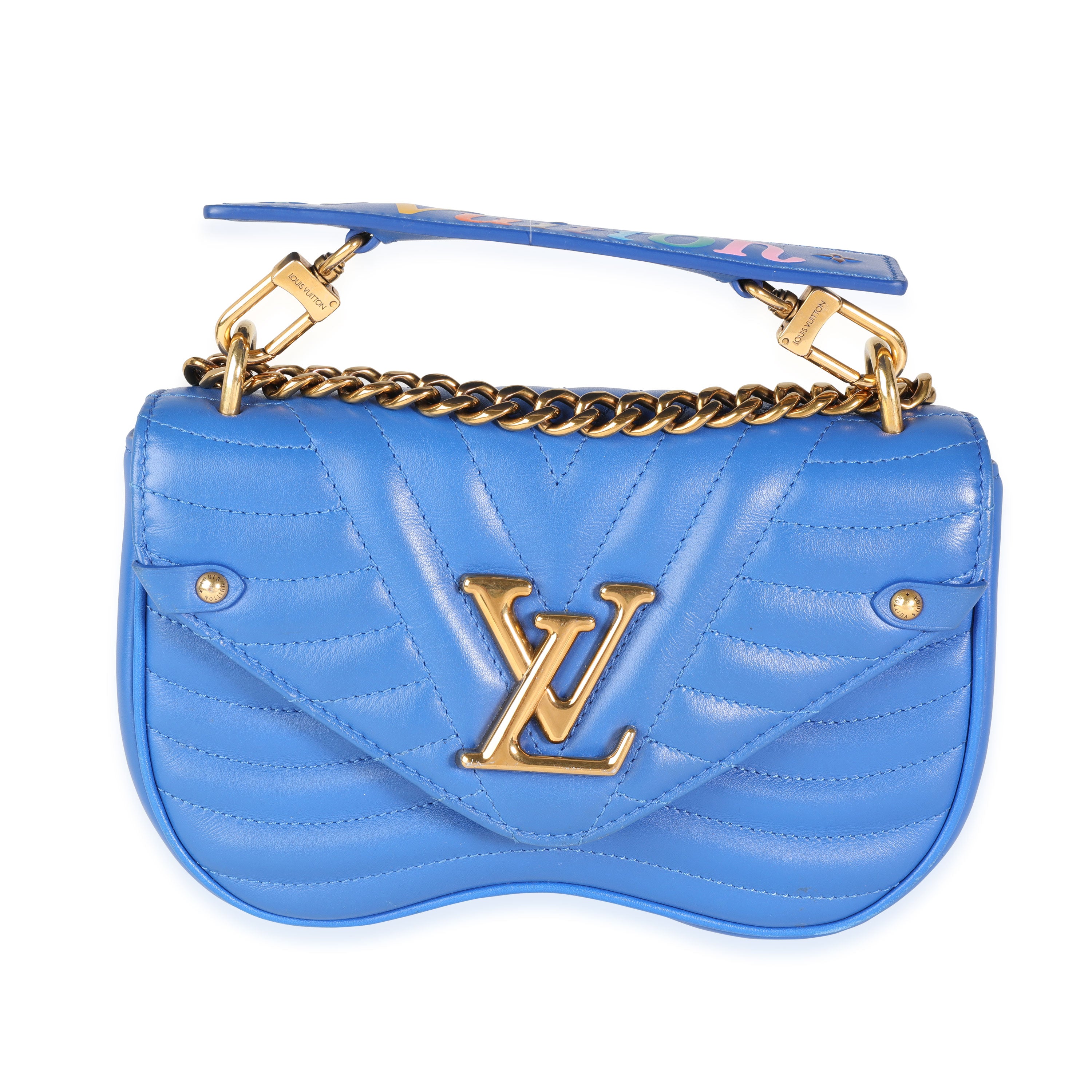 Louis Vuitton Blue Neon Leather New Wave Chain Bag PM