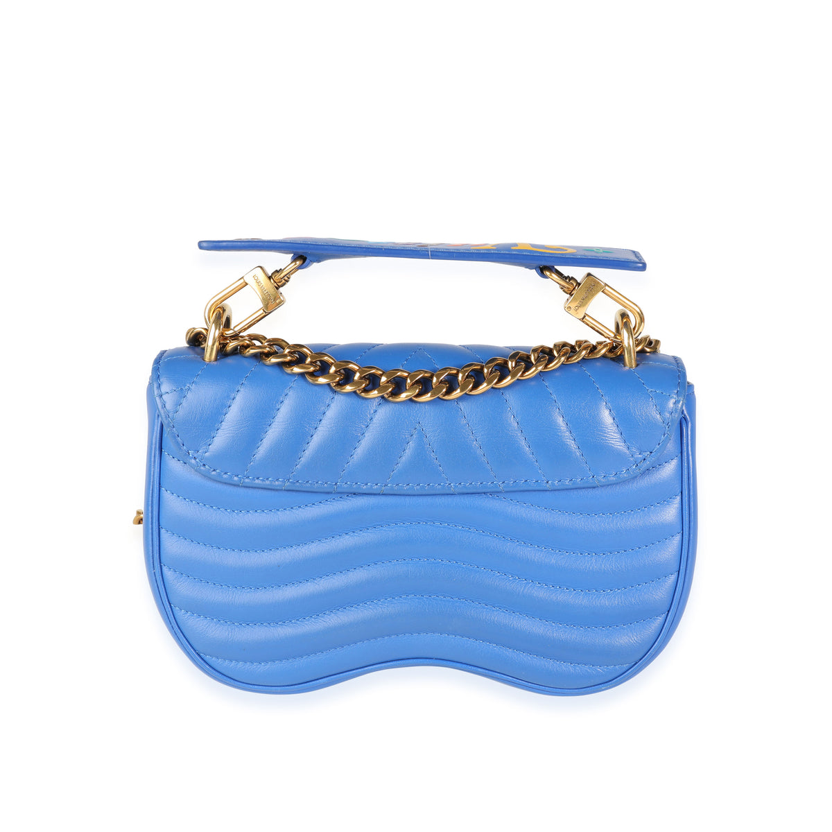 Louis Vuitton Blue Neon Leather New Wave Chain Bag PM
