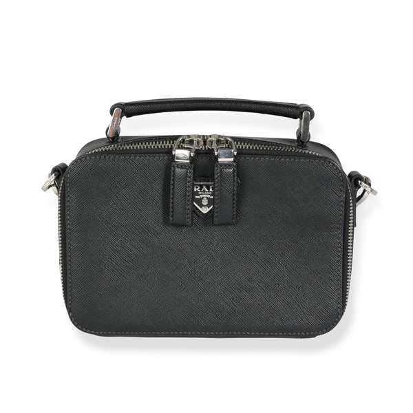 Prada Black Saffiano Leather Brique Cross-Body Bag, myGemma, JP