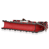 Valentino Red Calfskin Small Guitar Strap Rockstud Crossbody Bag