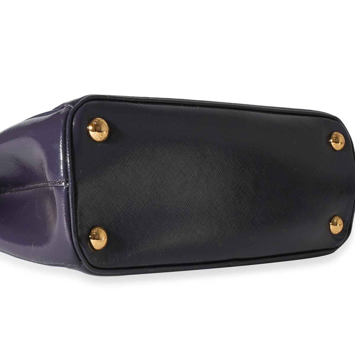 Prada Purple Patent Saffiano Leather Small Galleria Double Zip Tote