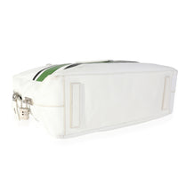 Prada White Green and Blue Saffiano Leather Righe Briefcase