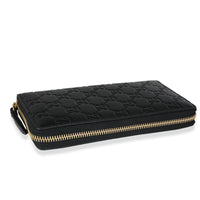 Gucci Black Guccissima Zip-Around Wallet