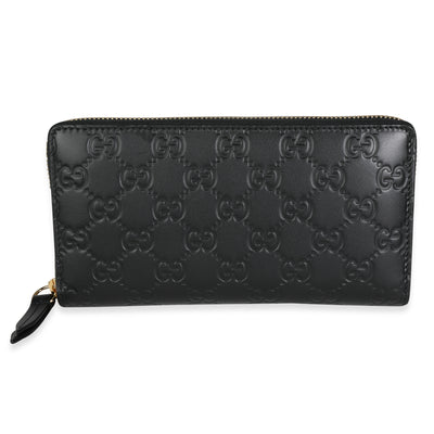 Gucci Black Guccissima Zip-Around Wallet