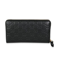 Gucci Black Guccissima Zip-Around Wallet