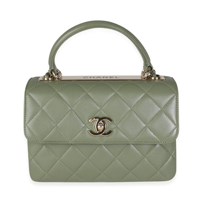 Chanel Sage Quilted Lambskin Trendy Top Handle Bag