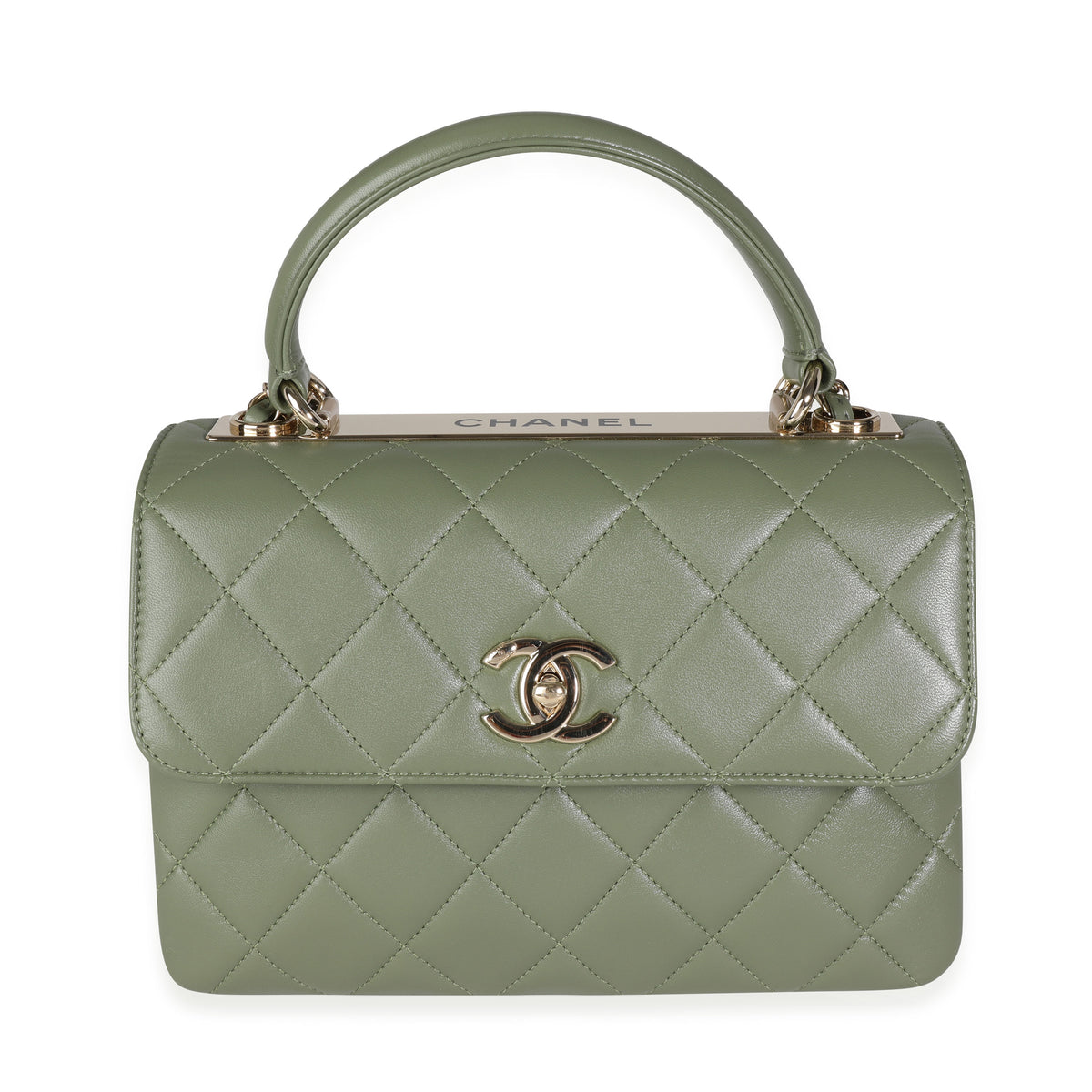 Chanel Sage Quilted Lambskin Trendy Top Handle Bag, myGemma