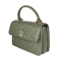 Chanel Sage Quilted Lambskin Trendy Top Handle Bag