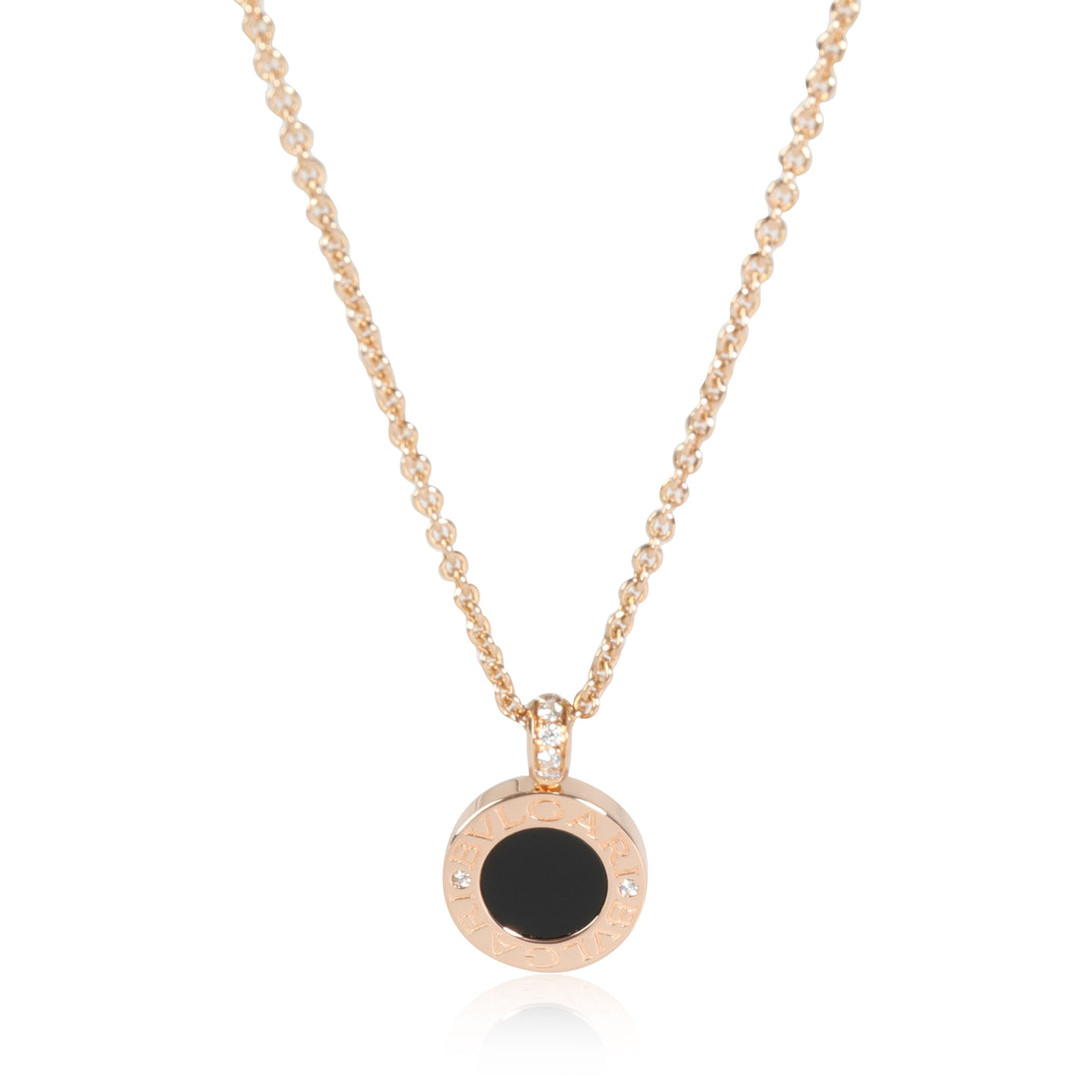 Bulgari Bvlgari Diamond & Mother of Pearl Pendant in 18k Rose Gold 0.06 CTW