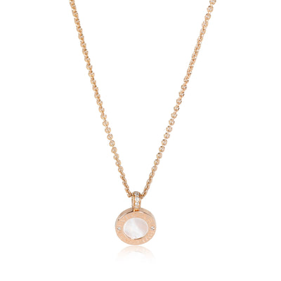 Bulgari Bvlgari Diamond & Mother of Pearl Pendant in 18k Rose Gold 0.06 CTW