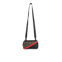 Fendi FF Logo Coated Canvas, Red, & Black Calfskin Micro Camera Bag