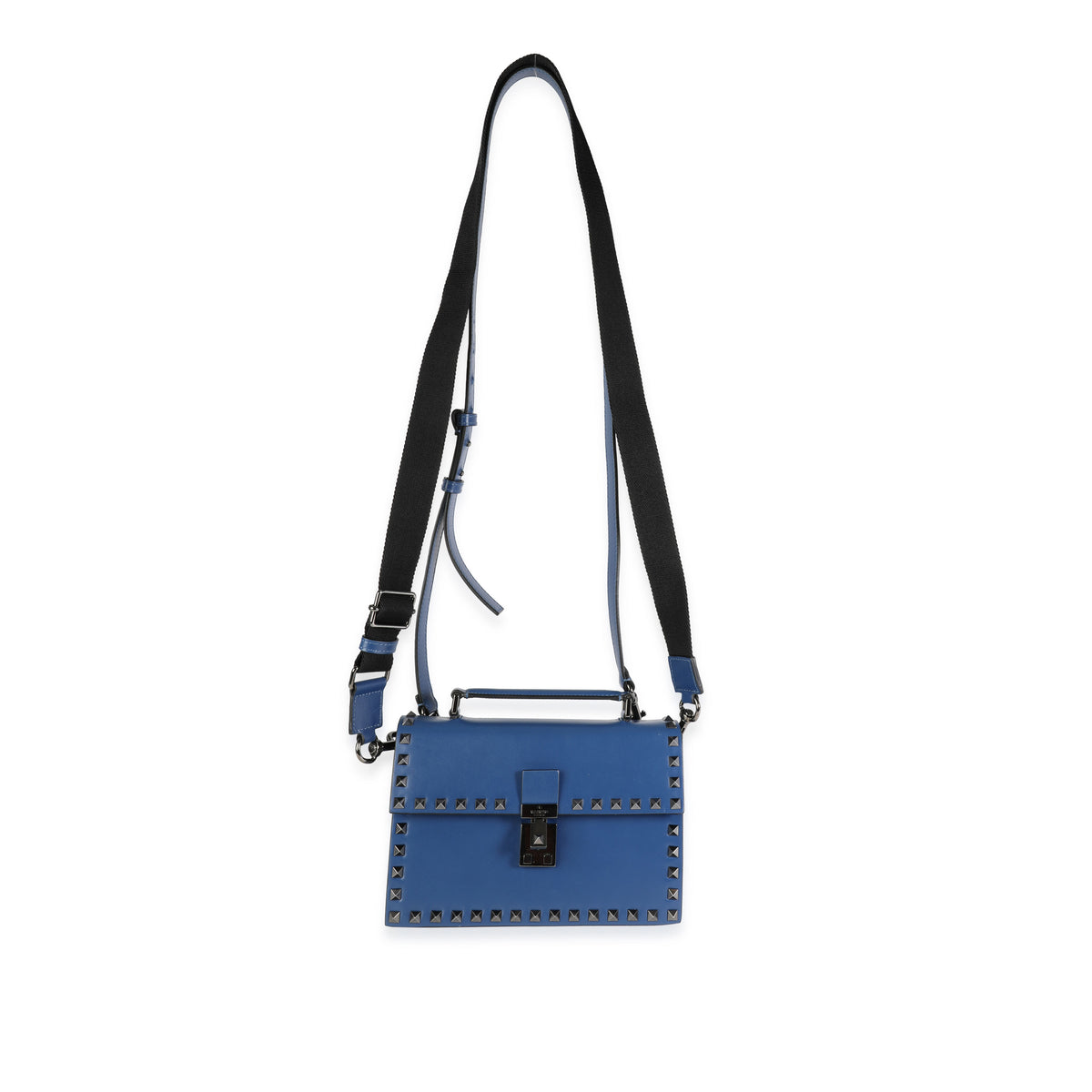 Valentino Blue Leather Rockstud Crossbody Bag