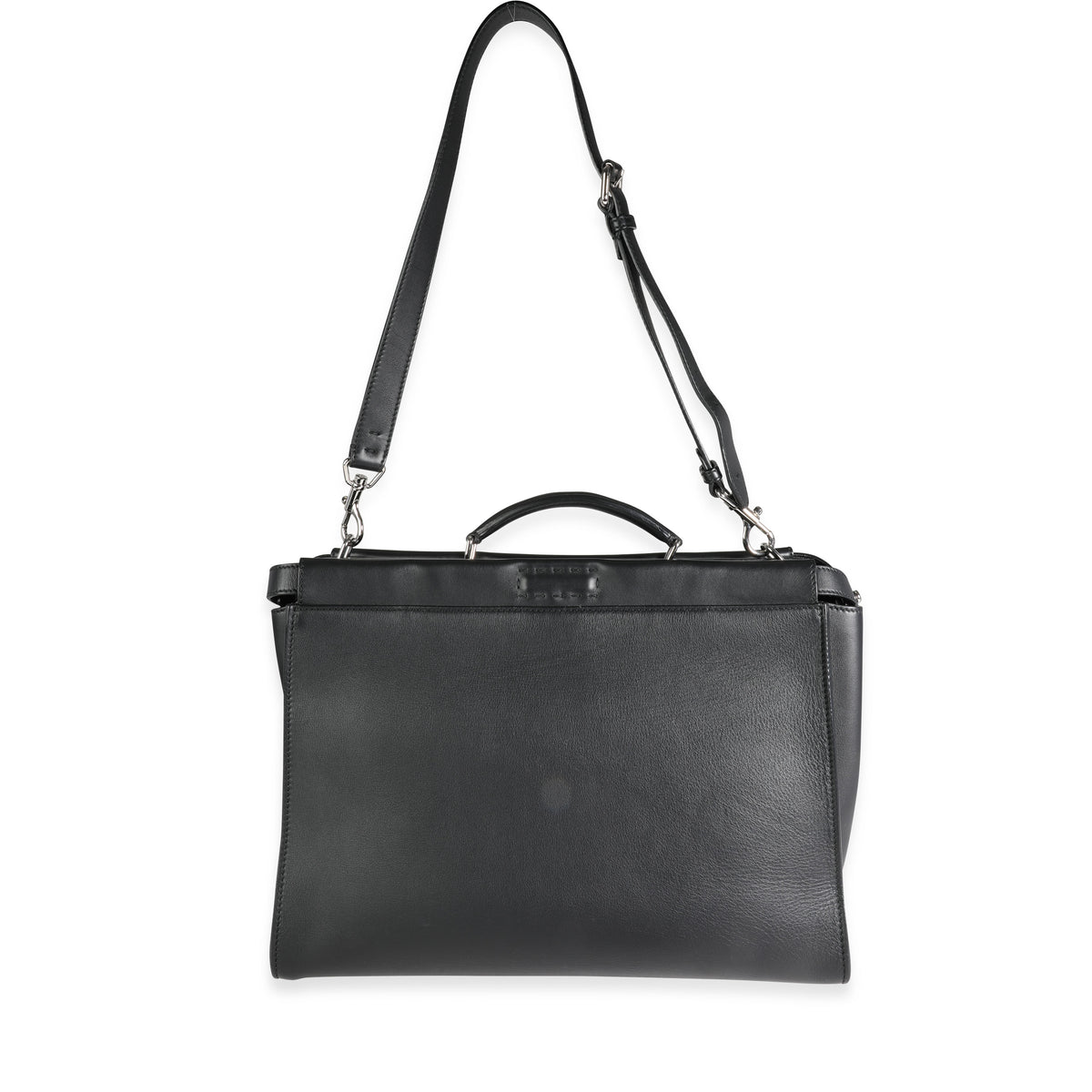 Fendi Black Leather Peekaboo Monster Large Briefcase Bag