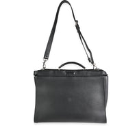 Fendi Black Leather Peekaboo Monster Large Briefcase Bag