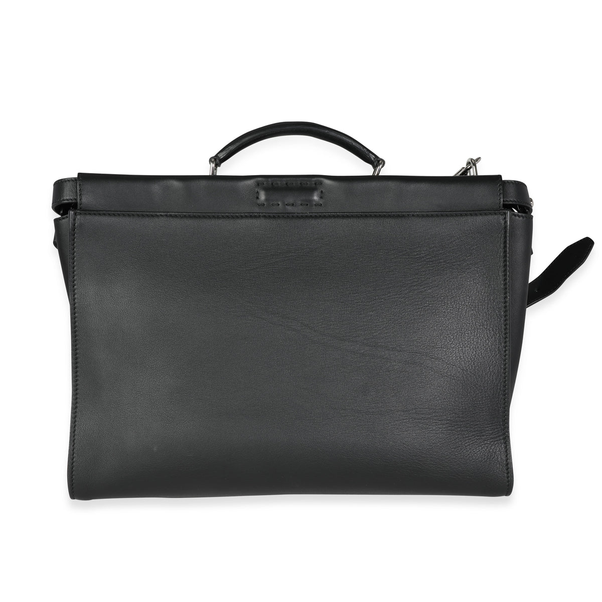 Fendi Black Leather Peekaboo Monster Large Briefcase Bag