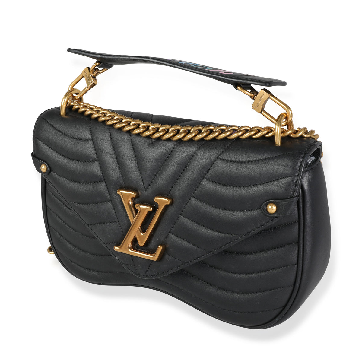 Louis Vuitton Black Leather New Wave MM Chain Shoulder/Crossbody Bag