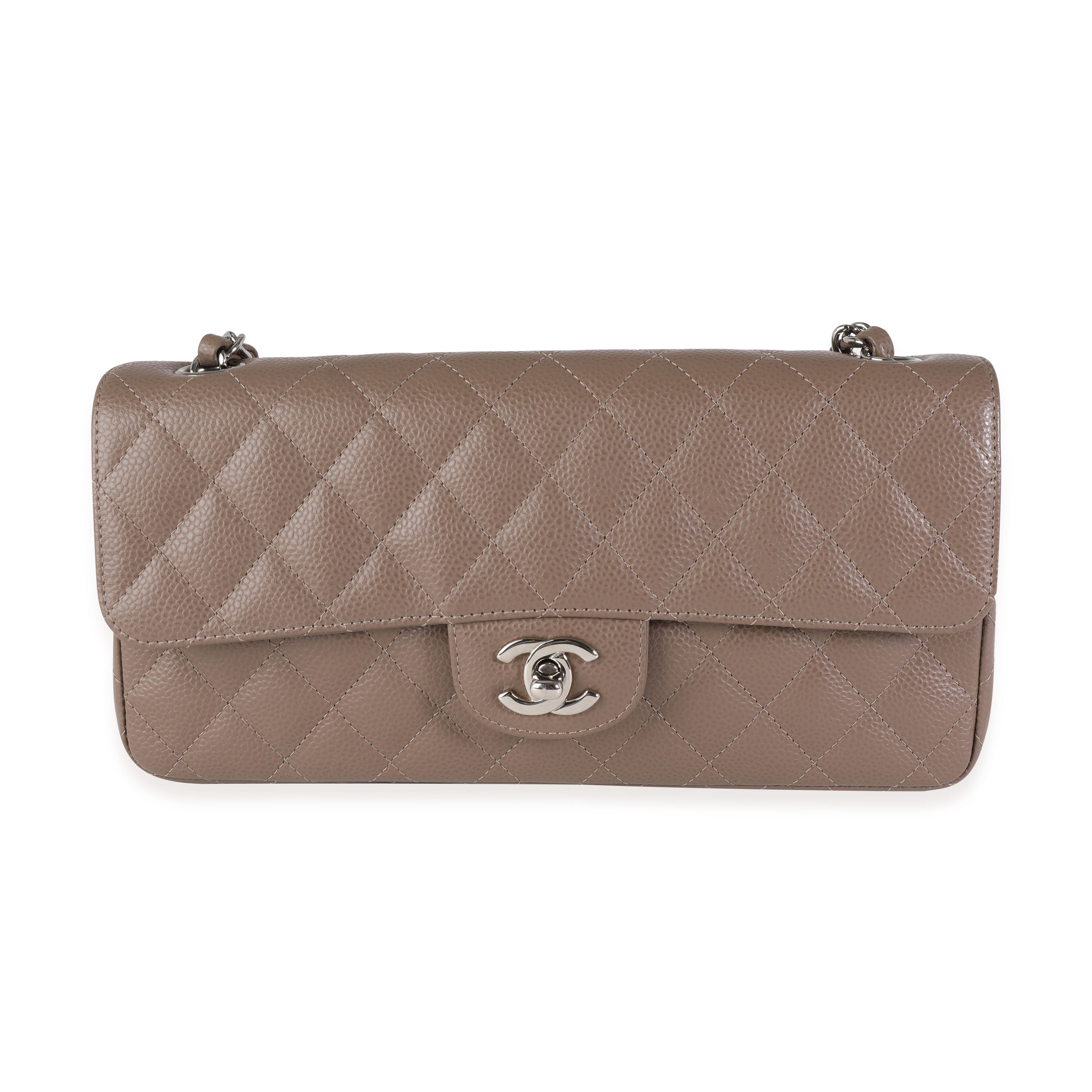 Chanel Taupe Caviar Quilted East West Single Flap Bag, myGemma