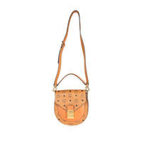 MCM Cognac Coated Canvas and Leather Visetos Patricia Bag