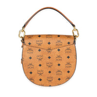 MCM Cognac Coated Canvas and Leather Visetos Patricia Bag