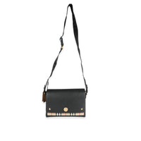 Burberry Black Leather & Vintage Check Medium Note Crossbody Bag