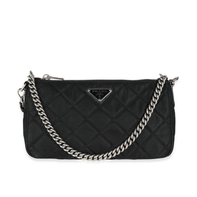 Prada Nero Tessuto Impuntu Bandoliera Convertible Crossbody