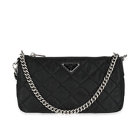 Prada Nero Tessuto Impuntu Bandoliera Convertible Crossbody