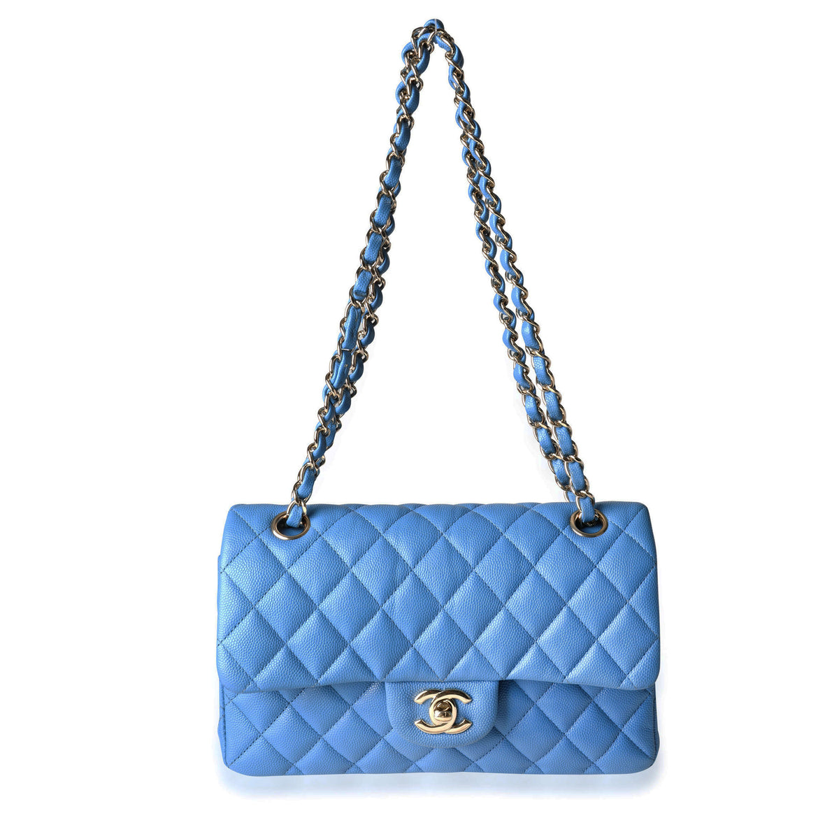 Chanel Blue Quilted Caviar Small Classic Double Flap Bag, myGemma, NZ