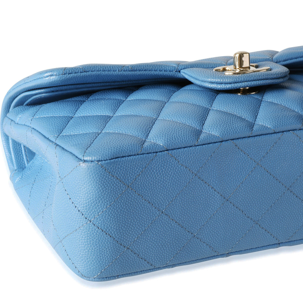 Chanel Blue Quilted Caviar Small Classic Double Flap Bag, myGemma, SG