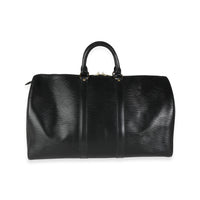 Louis Vuitton Black Epi Leather Keepall 50