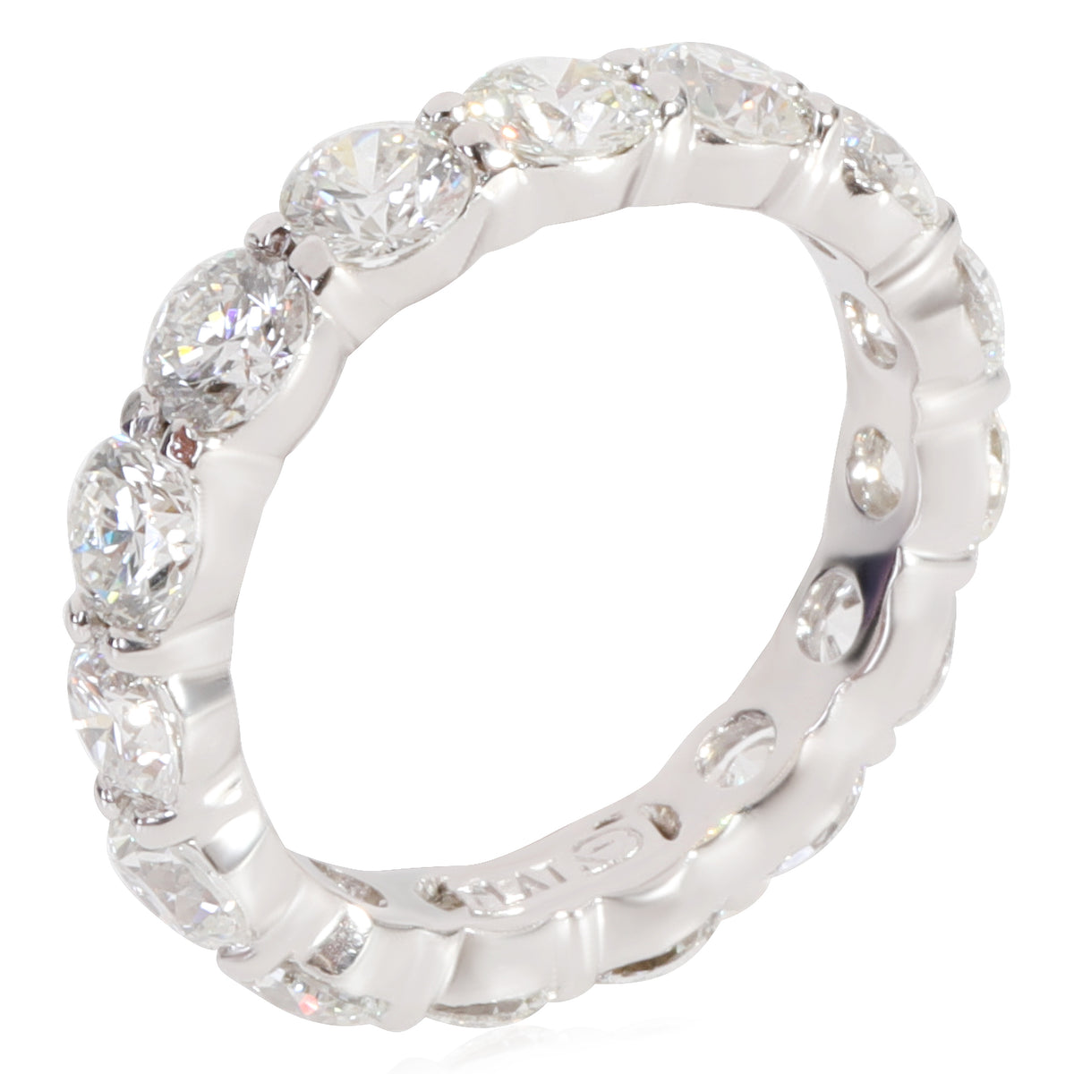 Round Cut Diamond Eternity Band in Platinum 3 1/2 Ctw