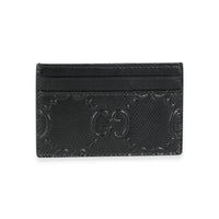 Gucci Black GG Embossed & Perforated Leather Card Case