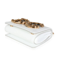 Dolce & Gabbana White Leather DG Girl Micro Chain Bag