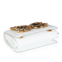 Dolce & Gabbana White Leather DG Girl Micro Chain Bag