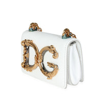 Dolce & Gabbana White Leather DG Girl Micro Chain Bag