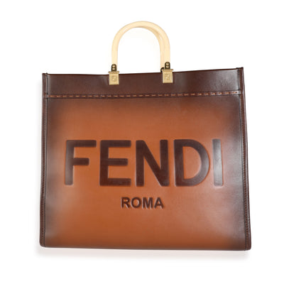 Fendi Natural Brown Large Sunshine Shopper Tote