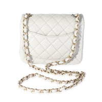 Chanel Light Grey Quilted Lambskin Mini Square Classic Flap Bag