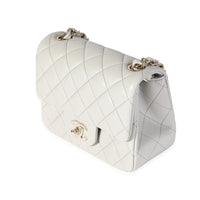 Chanel Light Grey Quilted Lambskin Mini Square Classic Flap Bag