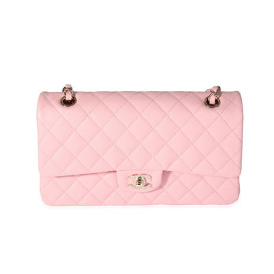 Chanel Pink Quilted Caviar Classic Medium Double Flap