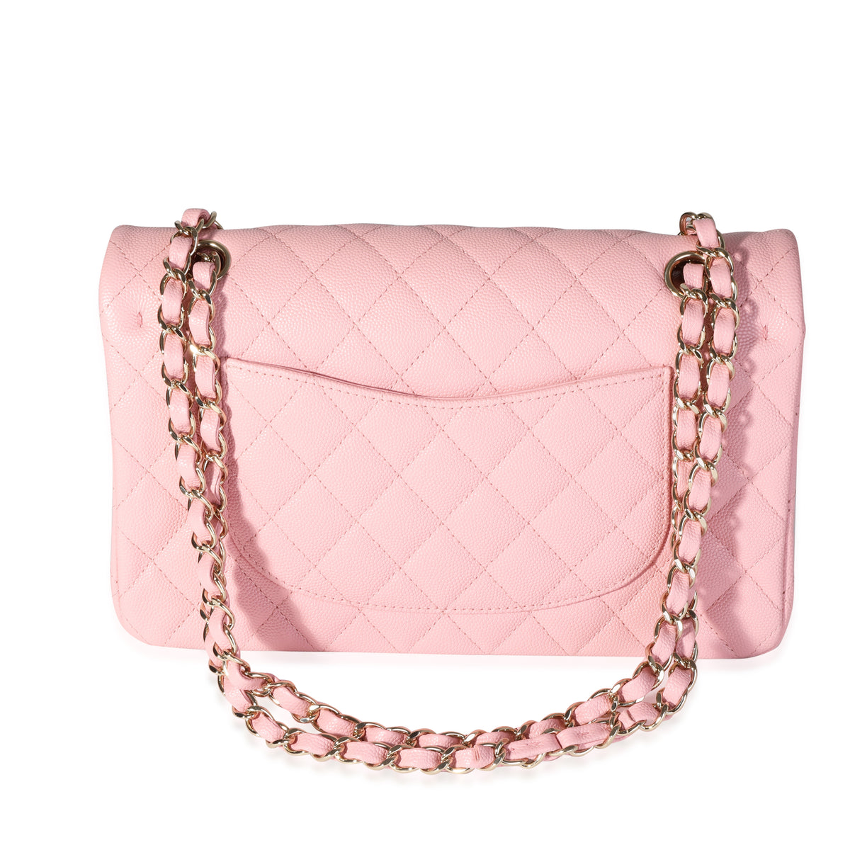 Chanel Pink Quilted Caviar Classic Medium Double Flap