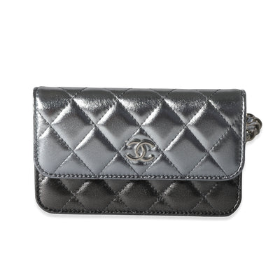 Chanel Metallic Gradient Quilted Lambskin Clutch with Chain