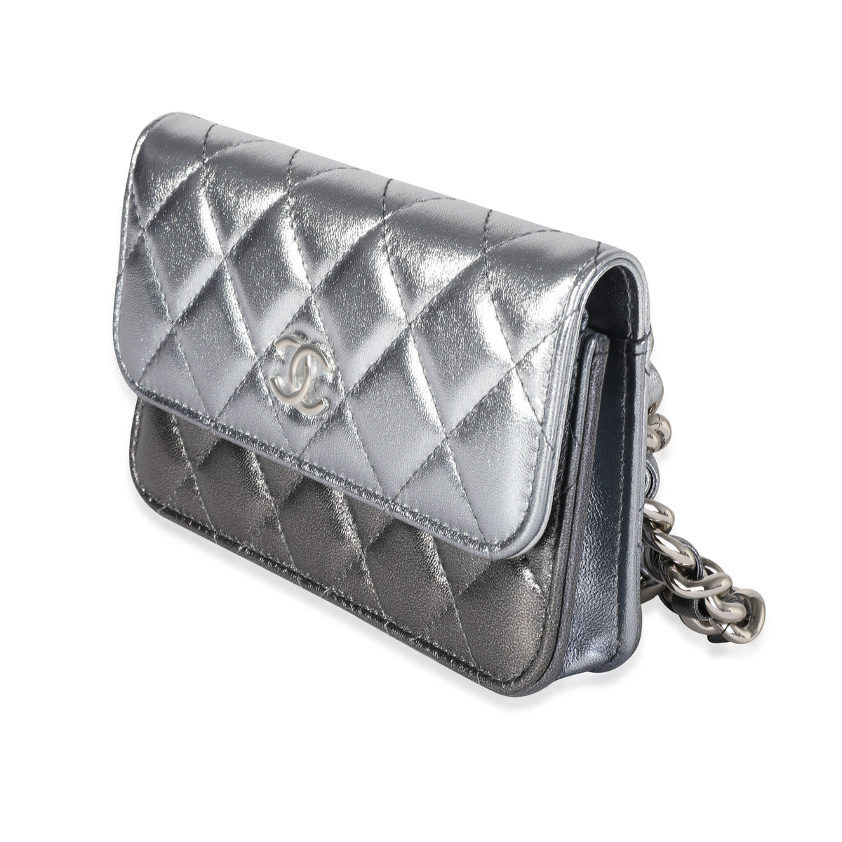 Chanel Metallic Gradient Quilted Lambskin Clutch with Chain