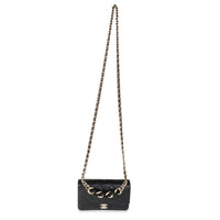 Chanel Black Lambskin Elegant Chain WOC