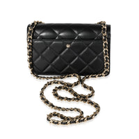 Chanel Black Lambskin Elegant Chain WOC