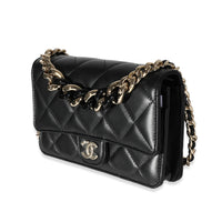 Chanel Black Lambskin Elegant Chain WOC