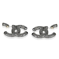 Strass Chanel CC n Black & Silver Earrings