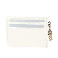 Dior White Calfskin Leather Toile de Jouy Card Holder