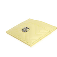 Gucci Pastel Yellow Chevron Leather Marmont Card Case