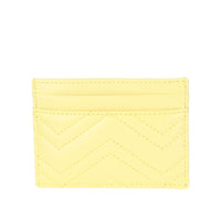 Gucci Pastel Yellow Chevron Leather Marmont Card Case